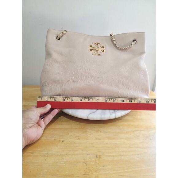 TORY BURCH Britten Pink Leather Convertible Shoulder/Crossbody Bag - Picture 3 of 12